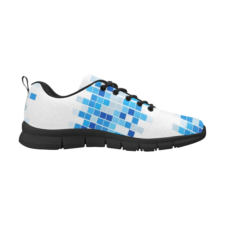 Sneakers for Women Blue and White Mosaic Print - Running Shoes - Womens