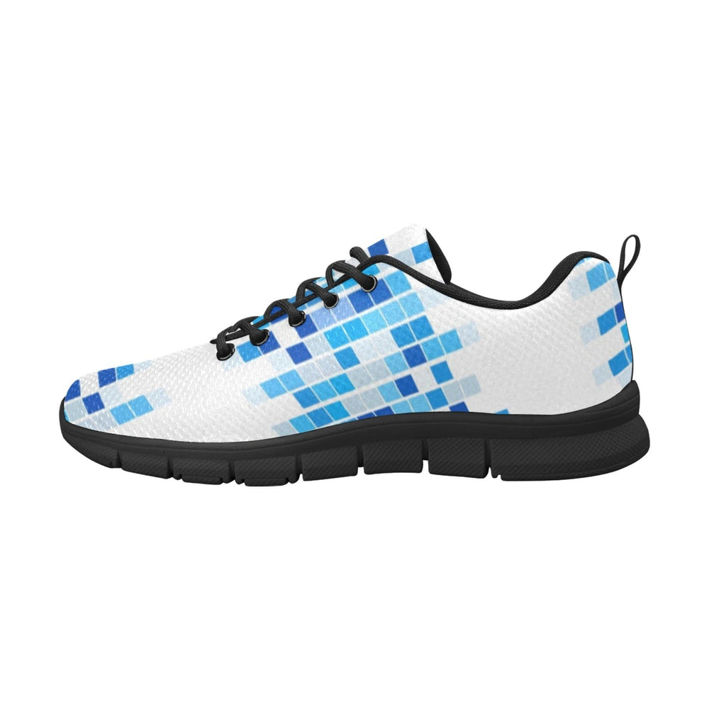 Sneakers for Women Blue and White Mosaic Print - Running Shoes - Womens