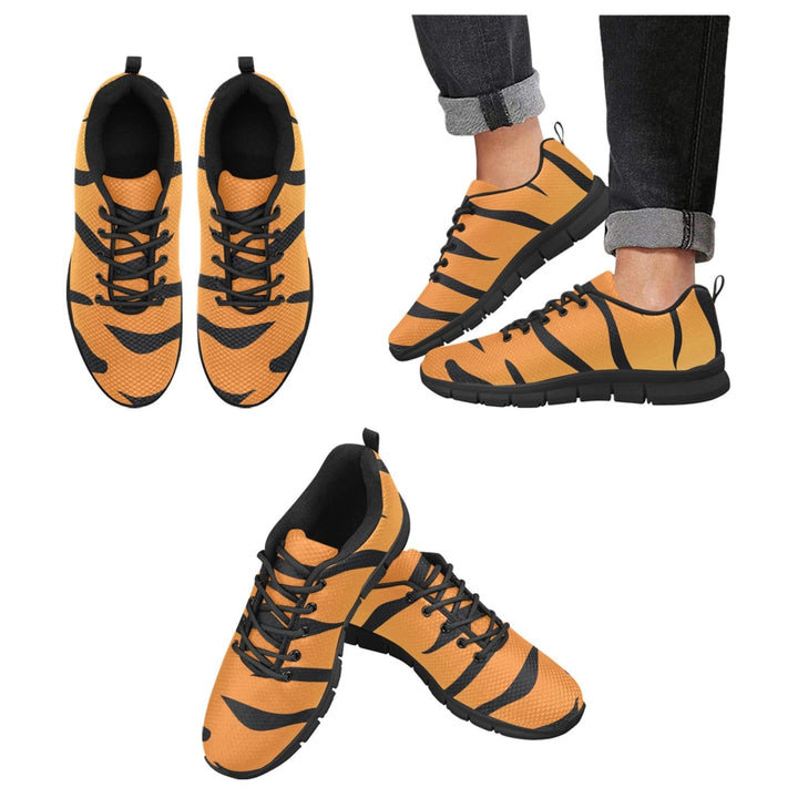 Sneakers for Women Orange and Black Tiger Striped - Running Shoes - Womens