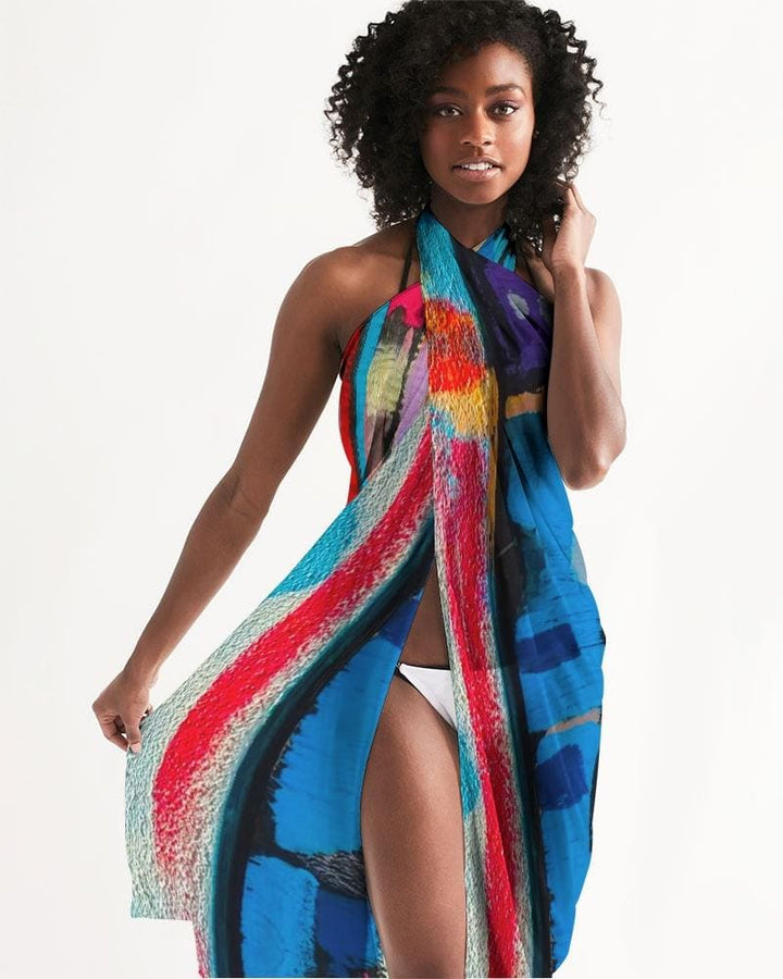 Swimsuit Cover Up Wrap / Sheer Multicolor - Sh7a00u - Womens | Oversized Scarf