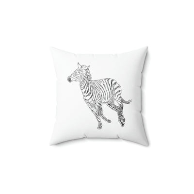 Throw Pillow Cover Galloping Zebra Line Art Drawing Print 2-sided Print - Home