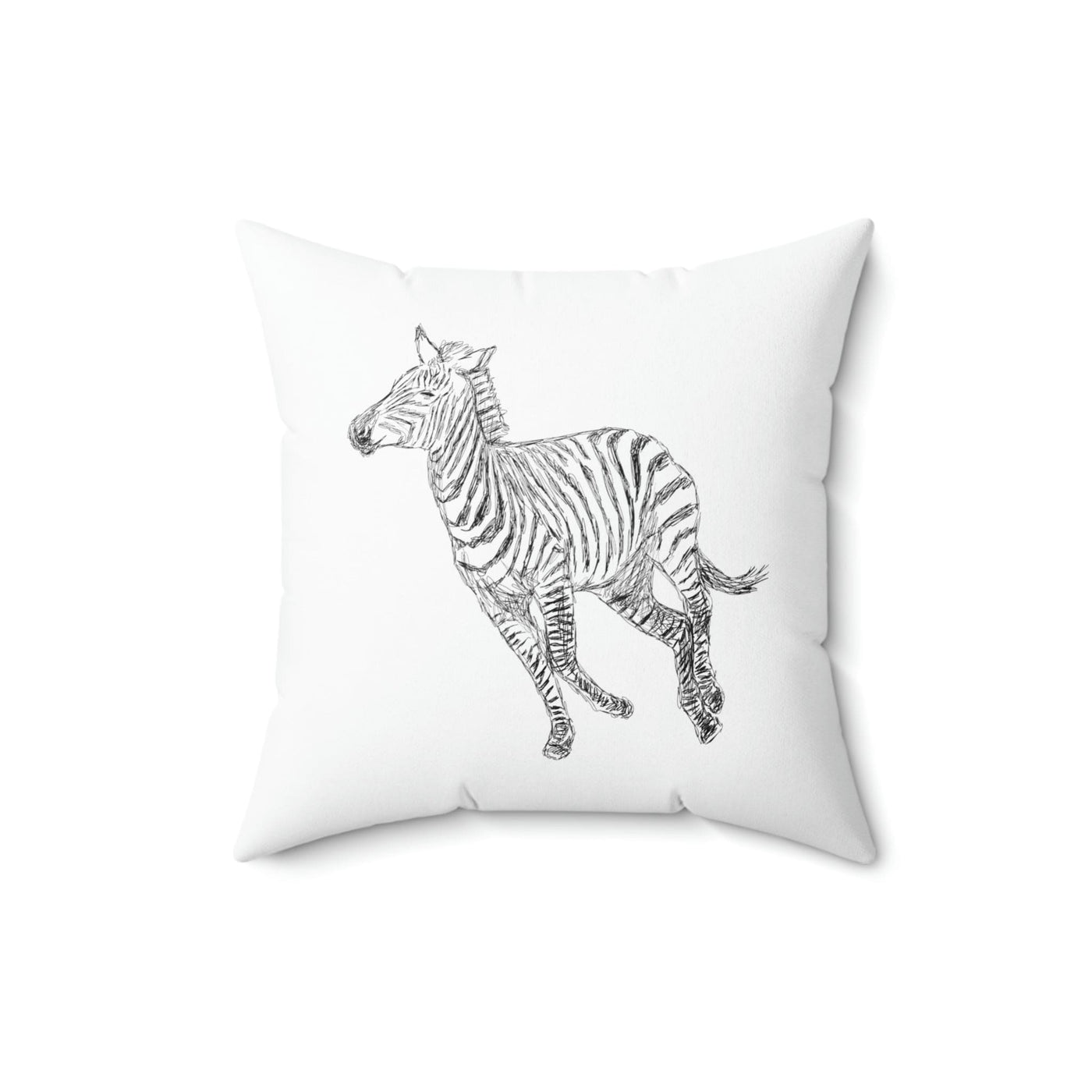 Throw Pillow Cover Galloping Zebra Line Art Drawing Print 2 - sided Print