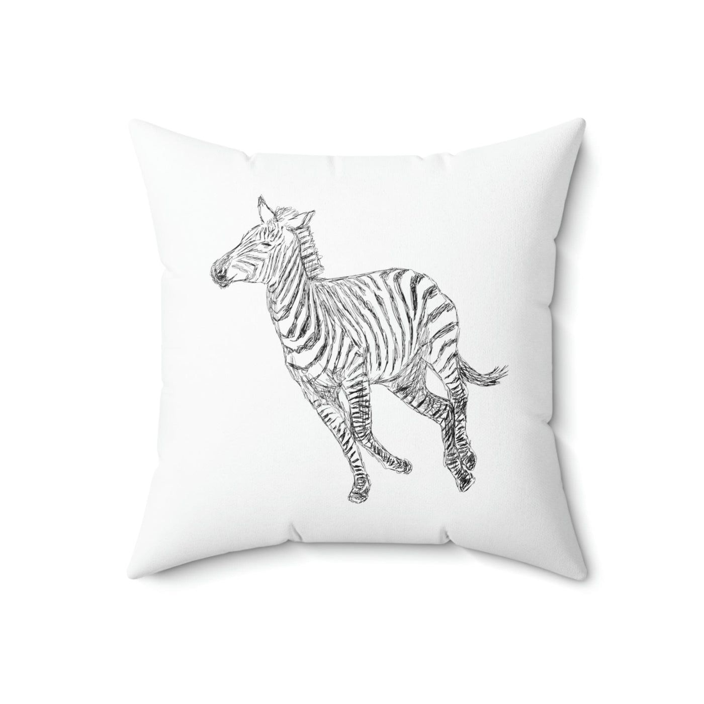 Throw Pillow Cover Galloping Zebra Line Art Drawing Print 2 - sided Print