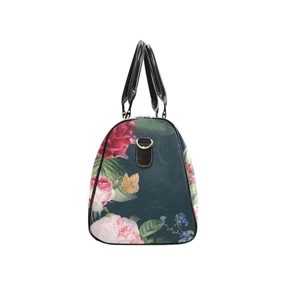 Travel Bag Leather Carry on Large Luggage Bag Green Floral - Bags | Travel Bags