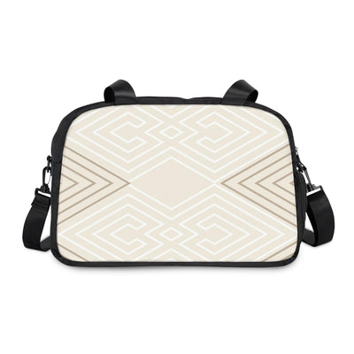 Travel Fitness Bag Beige And White Tribal Geometric Aztec Print - Bags