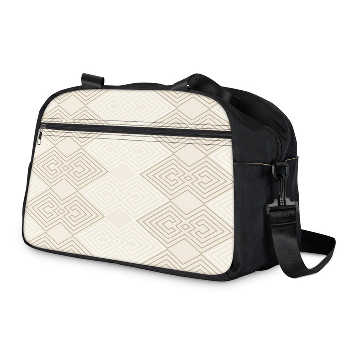 Crossbody Travel Fitness Bag - Beige Brown Aztec Geometric Lines - Bags/Travel