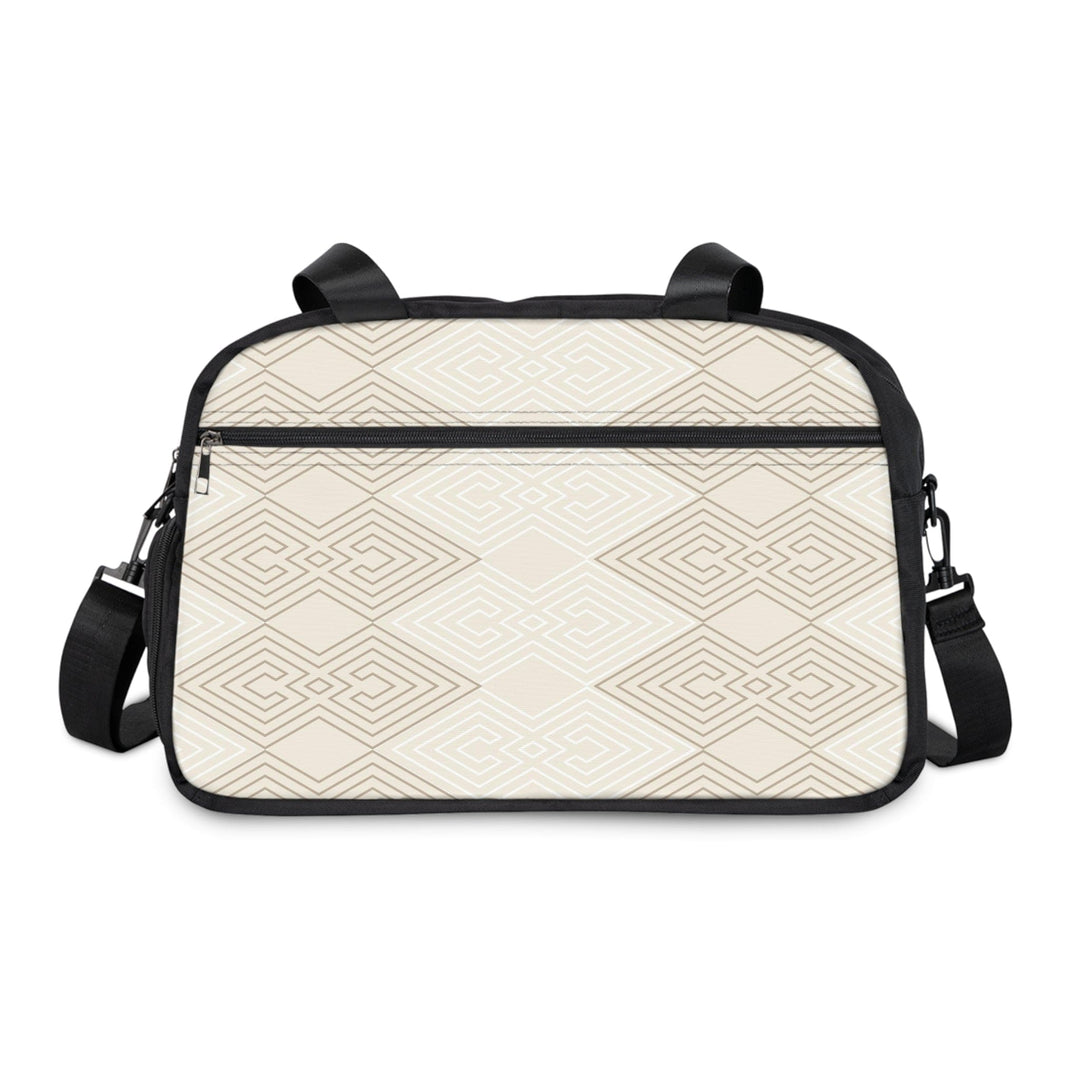Crossbody Travel Fitness Bag - Beige Brown Aztec Geometric Lines - Bags/Travel