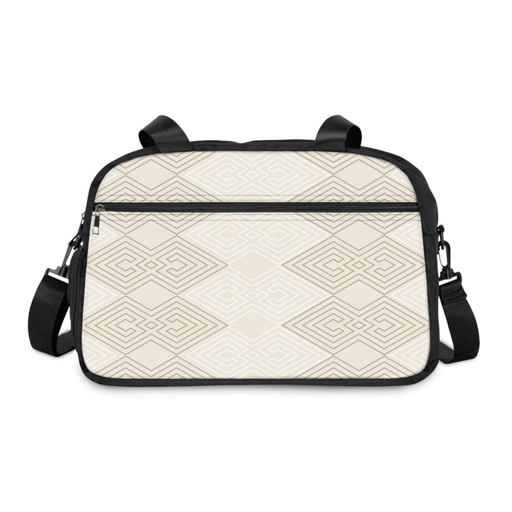 Crossbody Travel Fitness Bag - Beige Brown Aztec Geometric Lines - Bags/Travel