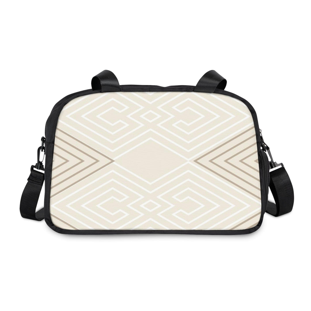 Crossbody Travel Fitness Bag - Beige Brown Aztec Geometric Lines - Bags/Travel