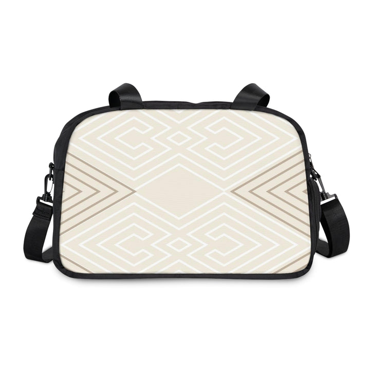 Crossbody Travel Fitness Bag - Beige Brown Aztec Geometric Lines - Bags/Travel