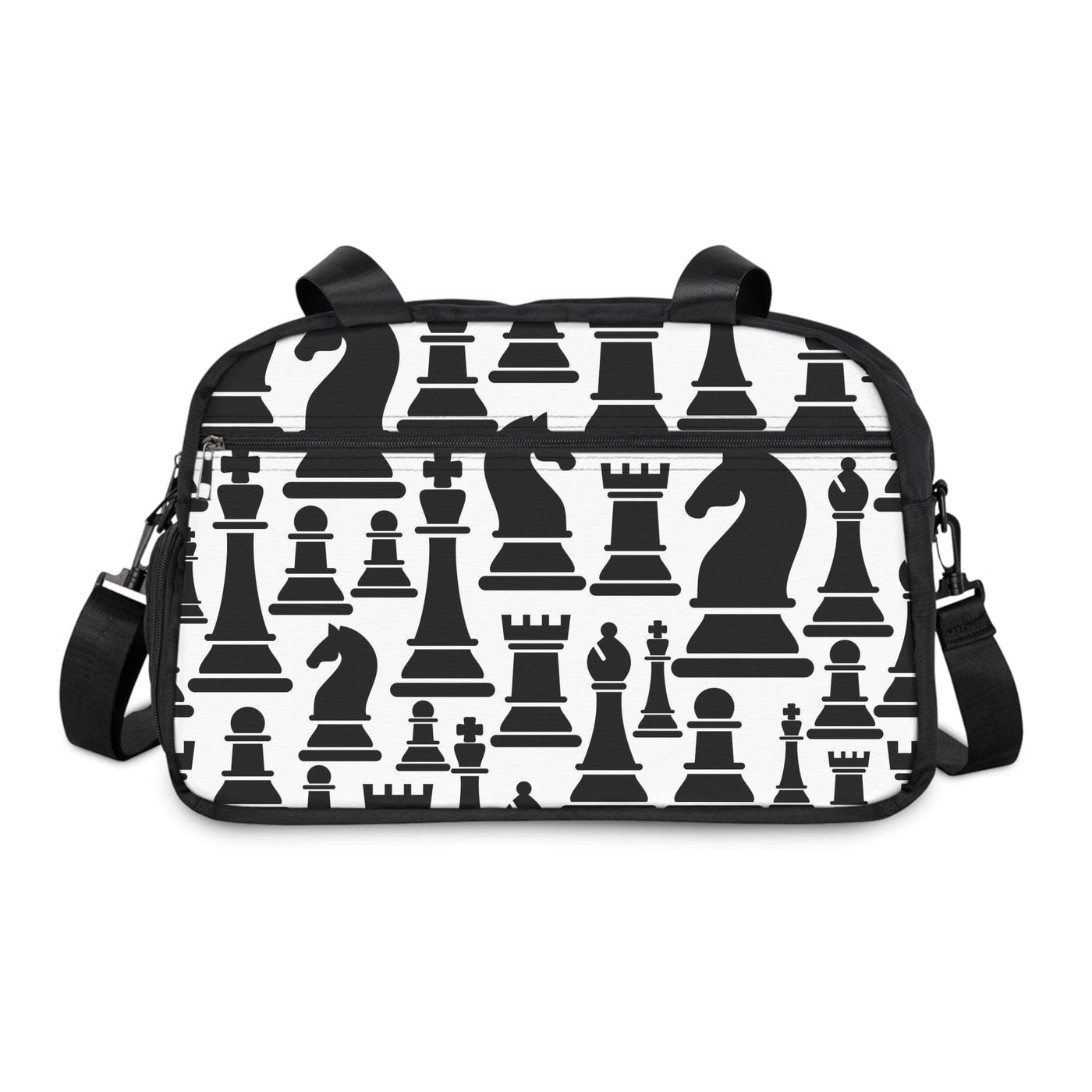 Travel Fitness Bag Black And White Chess Print - Bags