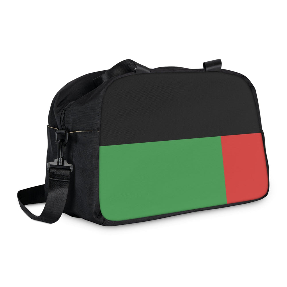 Crossbody Travel Fitness Bag - Black Red Green Stripped - Bags/Travel