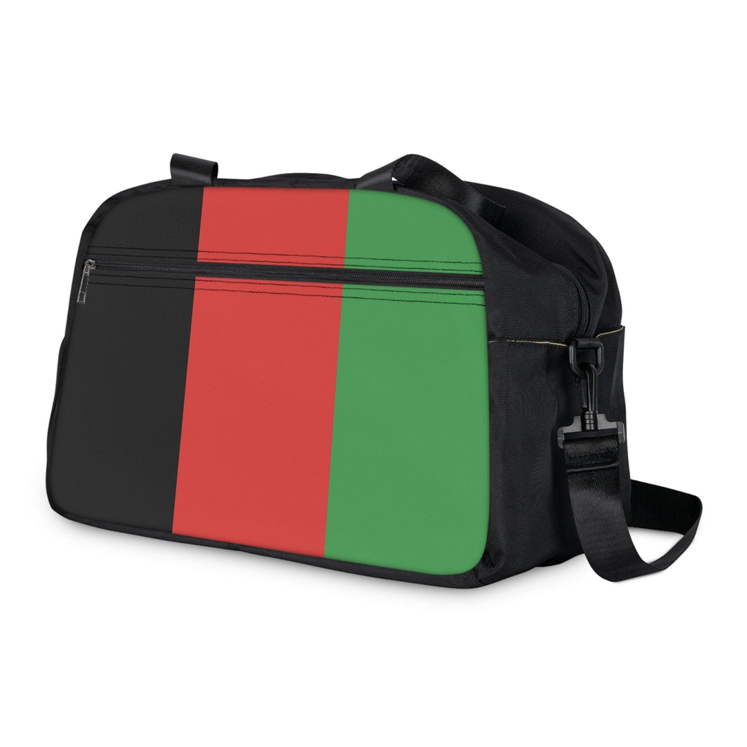 Crossbody Travel Fitness Bag - Black Red Green Stripped - Bags/Travel