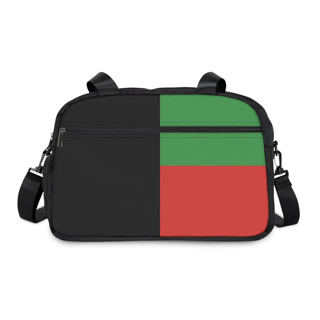 Crossbody Travel Fitness Bag - Black Red Green Stripped - Bags/Travel