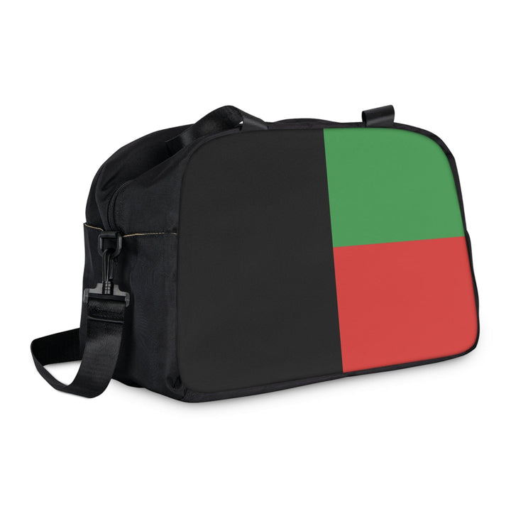 Crossbody Travel Fitness Bag - Black Red Green Stripped - Bags/Travel