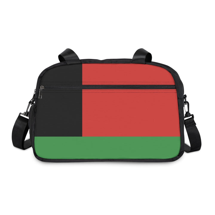 Crossbody Travel Fitness Bag - Black Red Green Stripped - Bags/Travel