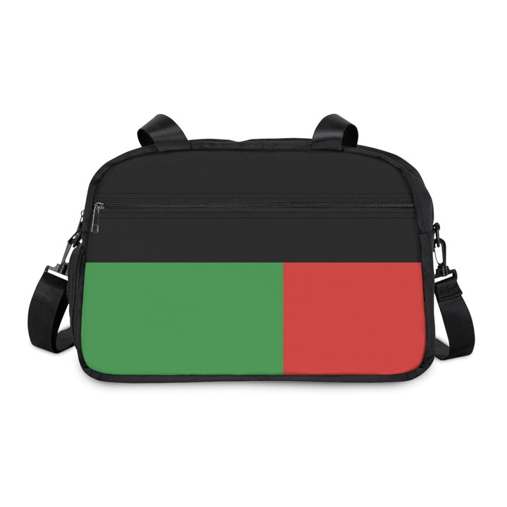 Crossbody Travel Fitness Bag - Black Red Green Stripped - Bags/Travel