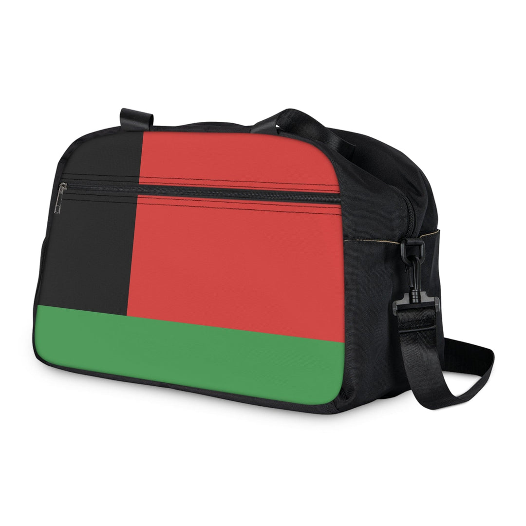 Crossbody Travel Fitness Bag - Black Red Green Stripped - Bags/Travel