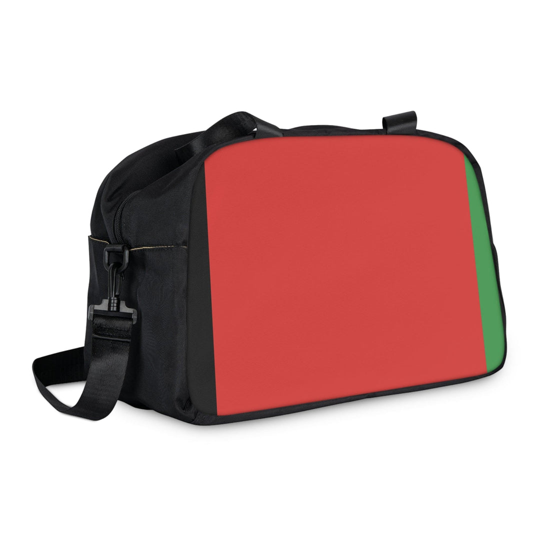 Crossbody Travel Fitness Bag - Black Red Green Stripped - Bags/Travel