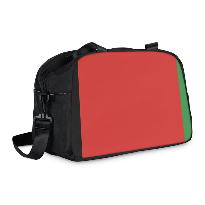 Crossbody Travel Fitness Bag - Black Red Green Stripped - Bags/Travel
