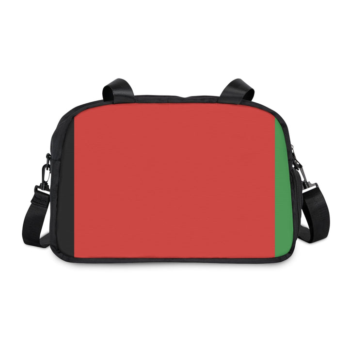 Crossbody Travel Fitness Bag - Black Red Green Stripped - Bags/Travel
