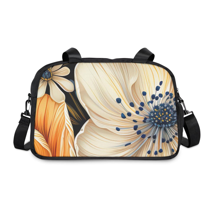 Crossbody Travel Fitness Bag - Floral Blue Print - Bags/Travel Bags/Fitness