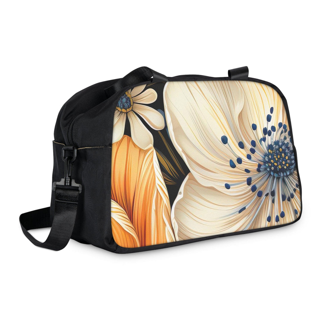 Crossbody Travel Fitness Bag - Floral Blue Print - Bags/Travel Bags/Fitness