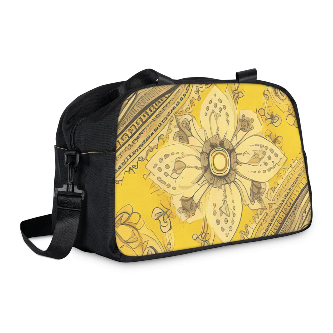 Travel Fitness Bag Floral Yellow Bandanna Illustration - Bags