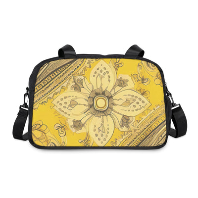 Travel Fitness Bag Floral Yellow Bandanna Illustration - Bags