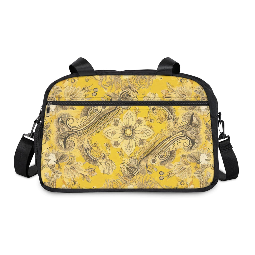 Crossbody Travel Fitness Bag - Floral Yellow Bandanna Print - Bags/Travel