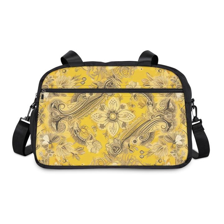 Crossbody Travel Fitness Bag - Floral Yellow Bandanna Print - Bags/Travel