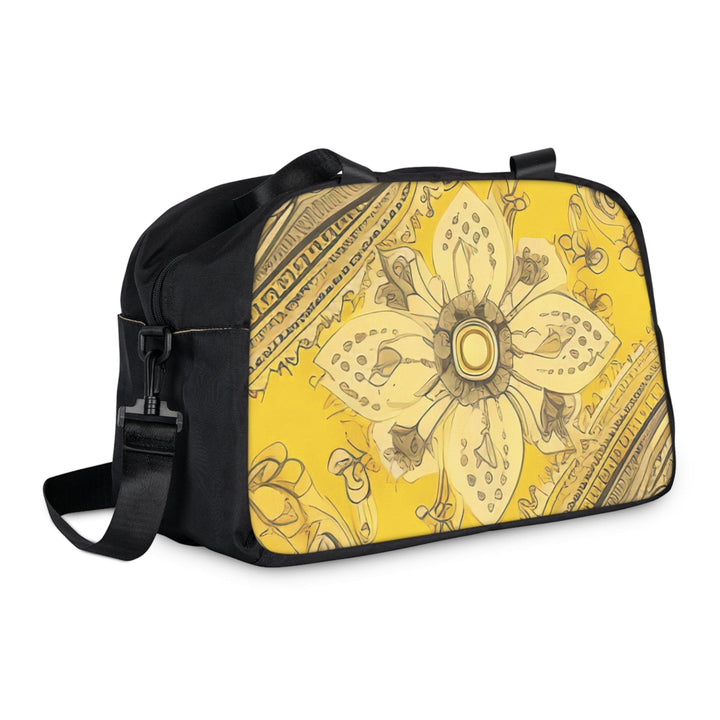 Crossbody Travel Fitness Bag - Floral Yellow Bandanna Print - Bags/Travel