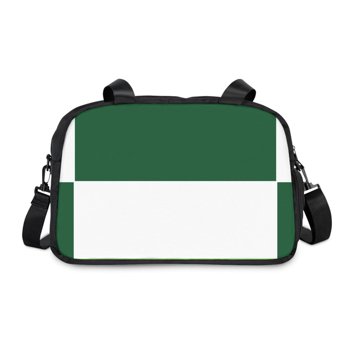 Crossbody Travel Fitness Bag - Green White Colorblock Grid Lines - Bags/Travel