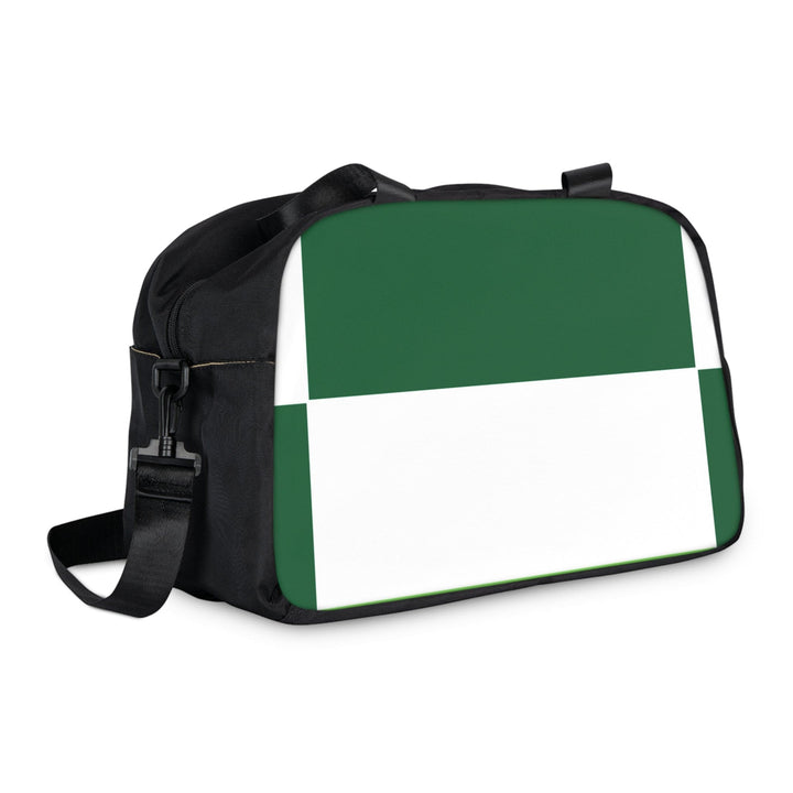 Crossbody Travel Fitness Bag - Green White Colorblock Grid Lines - Bags/Travel
