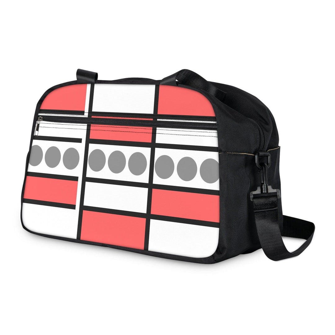 Crossbody Travel Fitness Bag - Pale Red Print - Bags/Travel Bags/Fitness