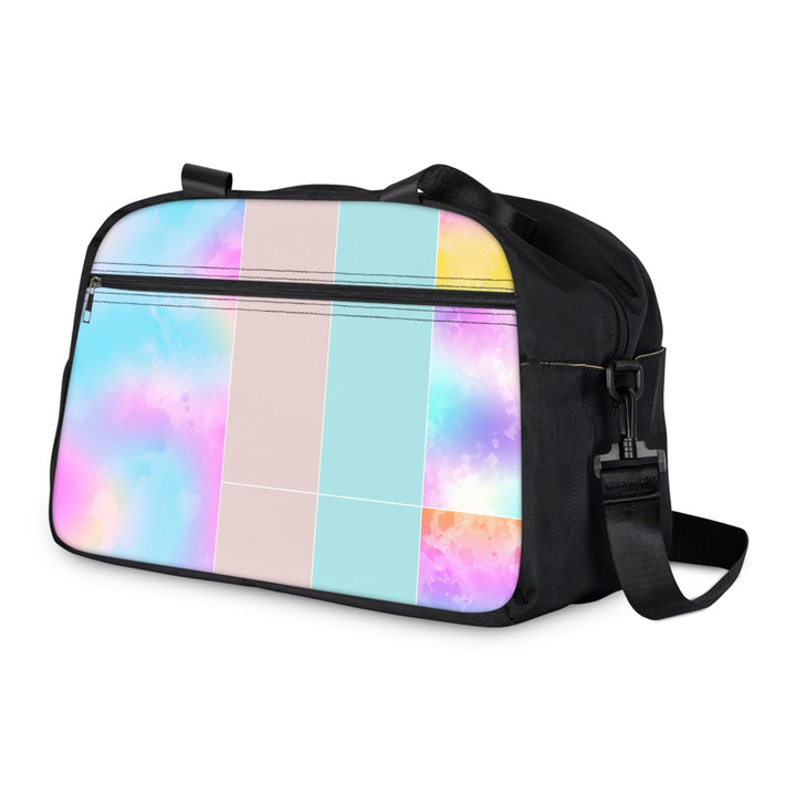 Crossbody Travel Fitness Bag - Pastel Colorblock Watercolor Illustration