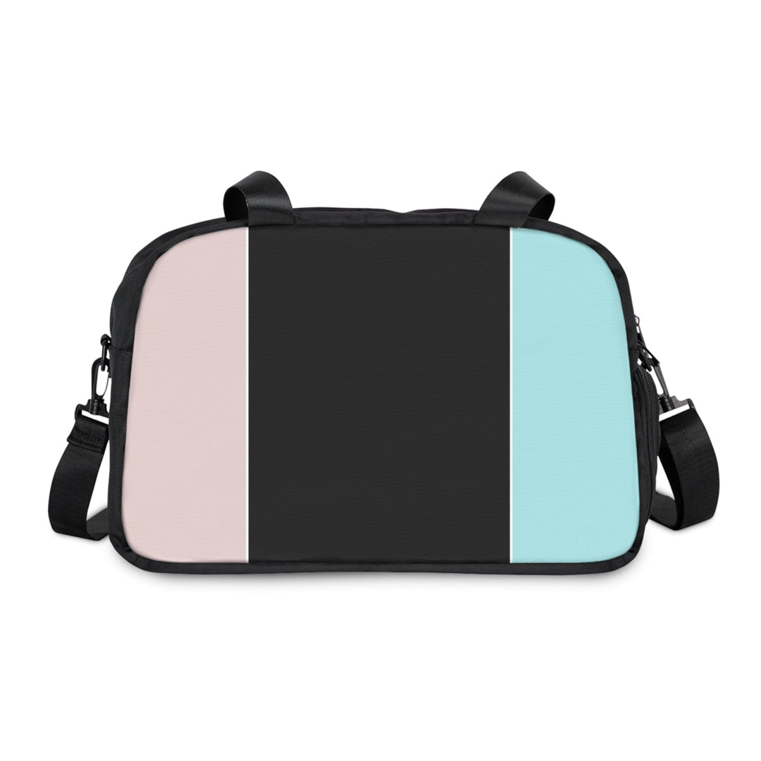 Crossbody Travel Fitness Bag - Pastel Pink Black Blue Colorblock Lines