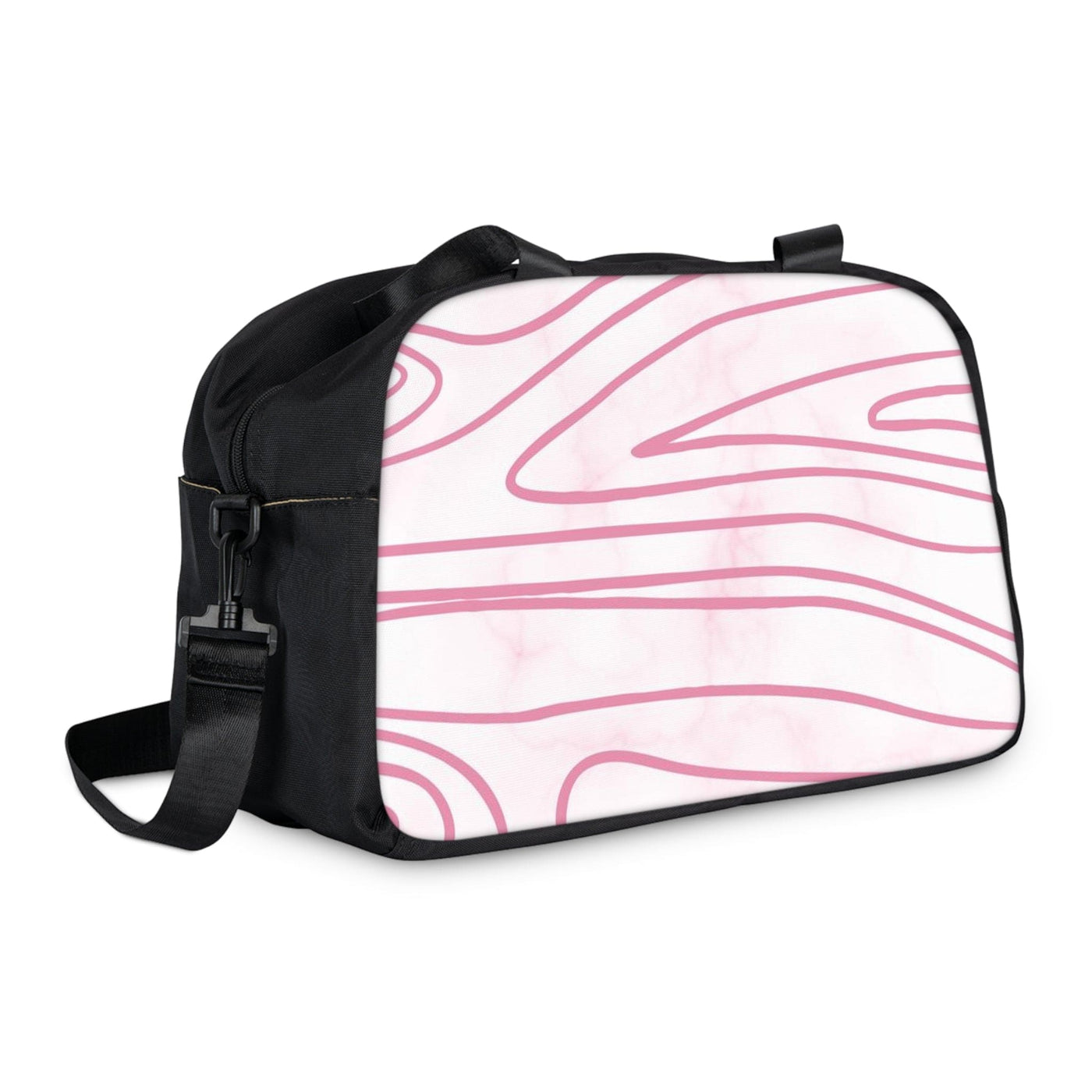 Travel Fitness Bag Pink Line Art Sketch Print - Bags