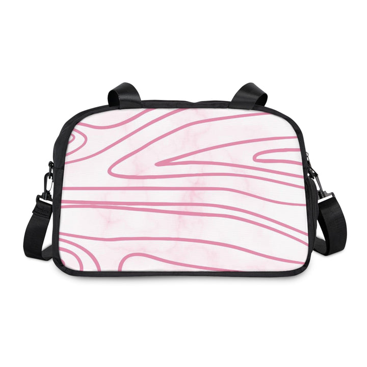Crossbody Travel Fitness Bag - Pink Line Art Sketch Print - Bags/Travel