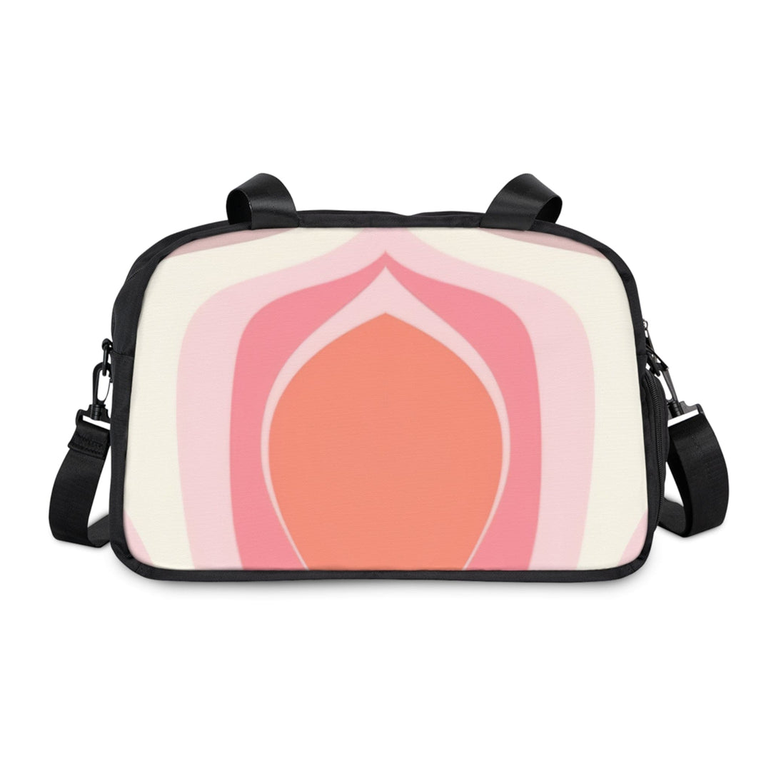 Crossbody Travel Fitness Bag - Pink White Boho Swirl Lines - Bags/Travel