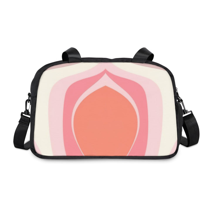 Crossbody Travel Fitness Bag - Pink White Boho Swirl Lines - Bags/Travel
