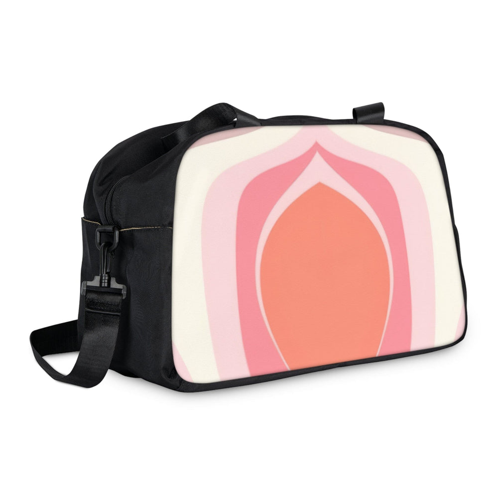 Crossbody Travel Fitness Bag - Pink White Boho Swirl Lines - Bags/Travel