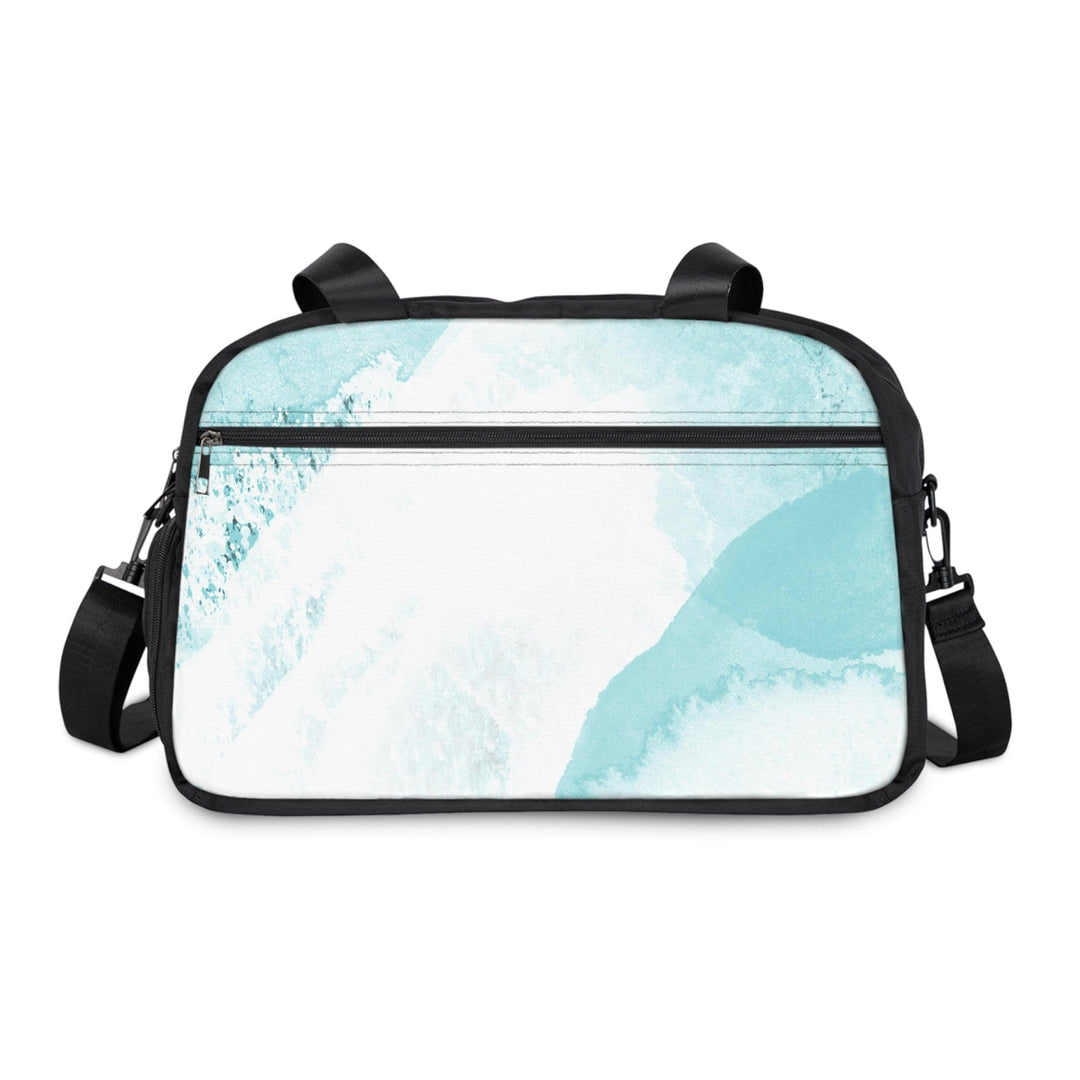Crossbody Travel Fitness Bag - Subtle Abstract Ocean Blue and White Print