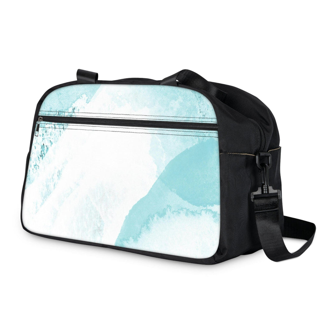 Crossbody Travel Fitness Bag - Subtle Abstract Ocean Blue and White Print