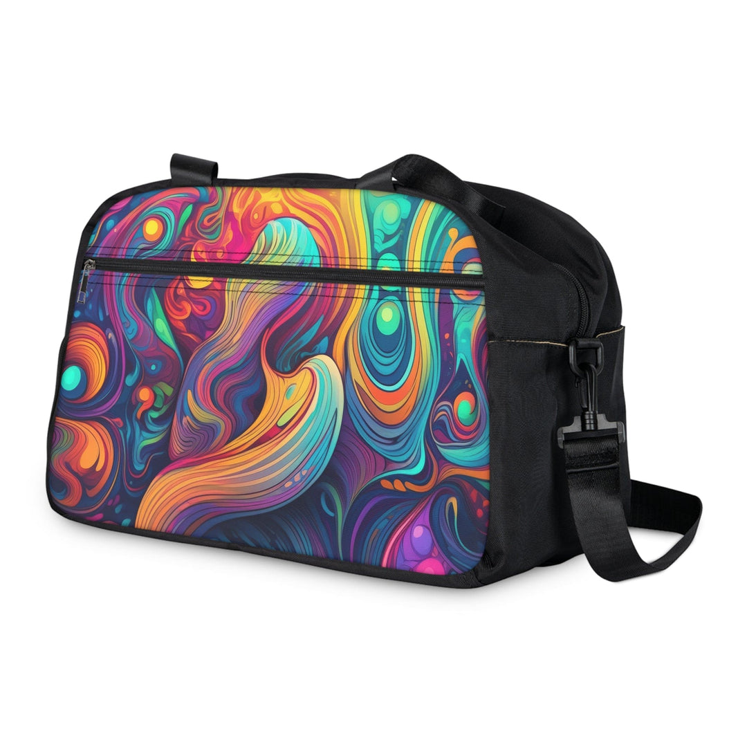 Crossbody Travel Fitness Bag - Vibrant Psychedelic Kaleidoscope Boho Print