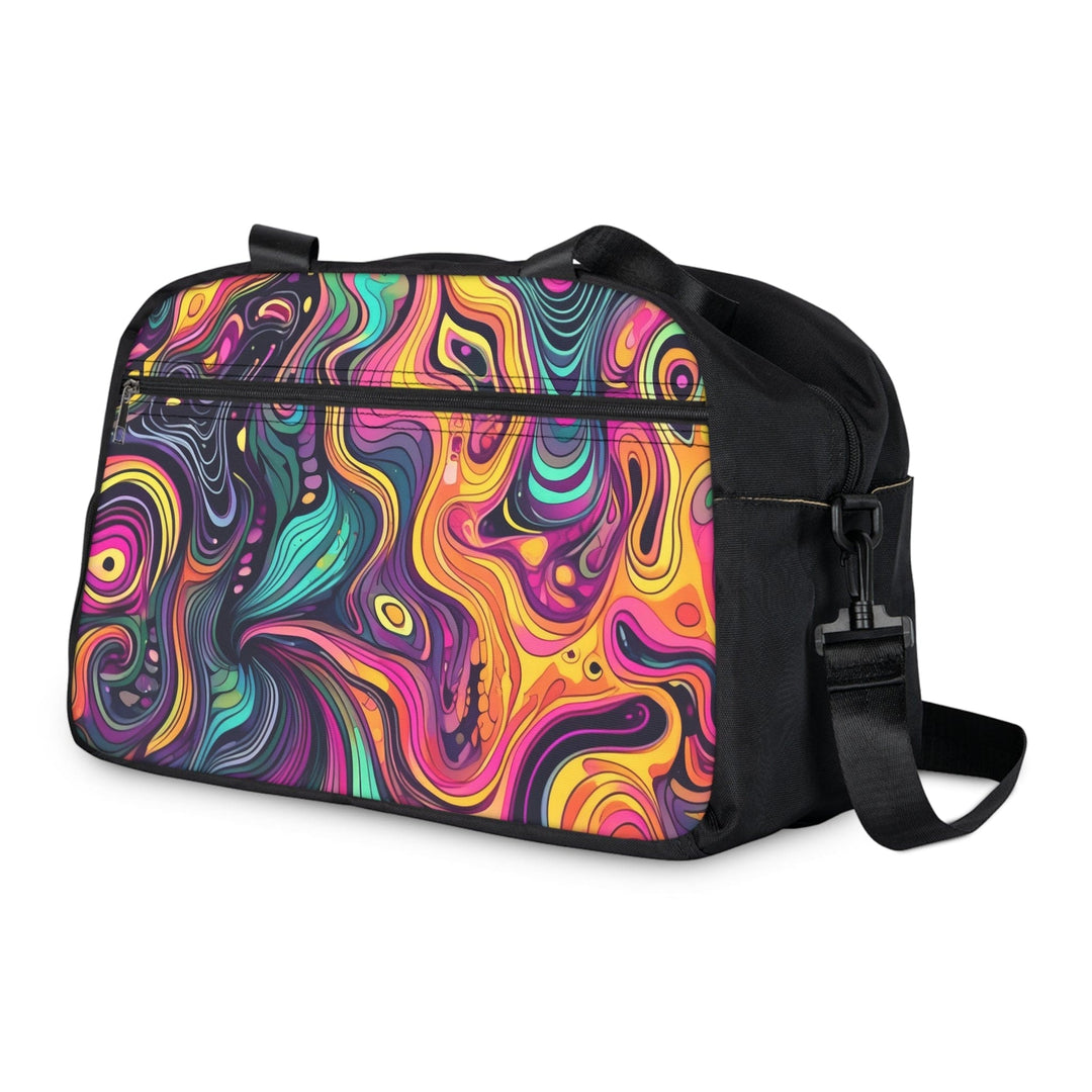 Crossbody Travel Fitness Bag - Vibrant Psychedelic Kaleidoscope Boho Print