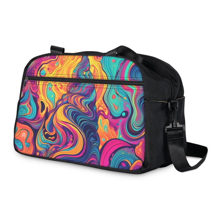 Crossbody Travel Fitness Bag - Vibrant Psychedelic Kaleidoscope Boho Print