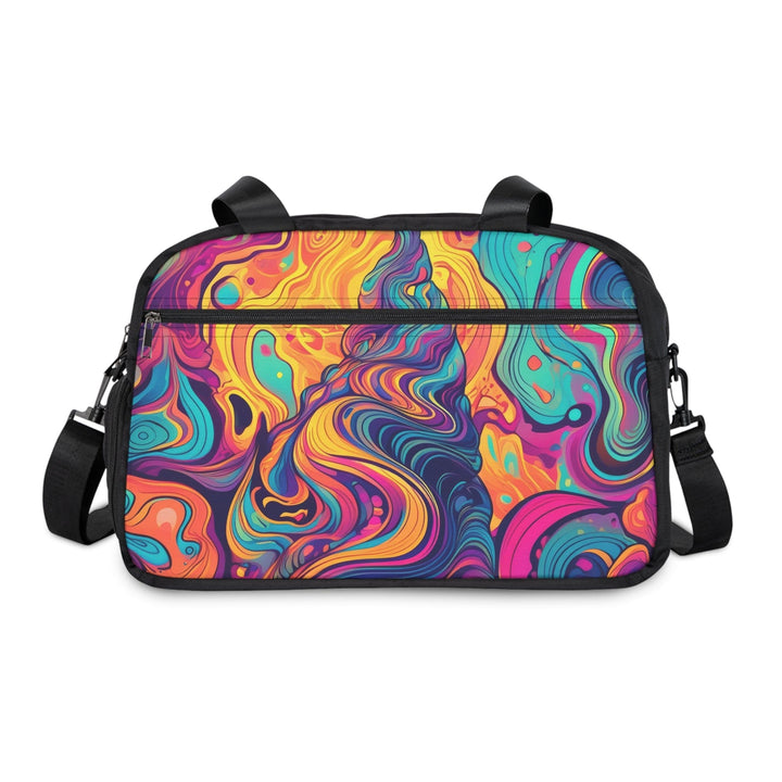 Crossbody Travel Fitness Bag - Vibrant Psychedelic Kaleidoscope Boho Print