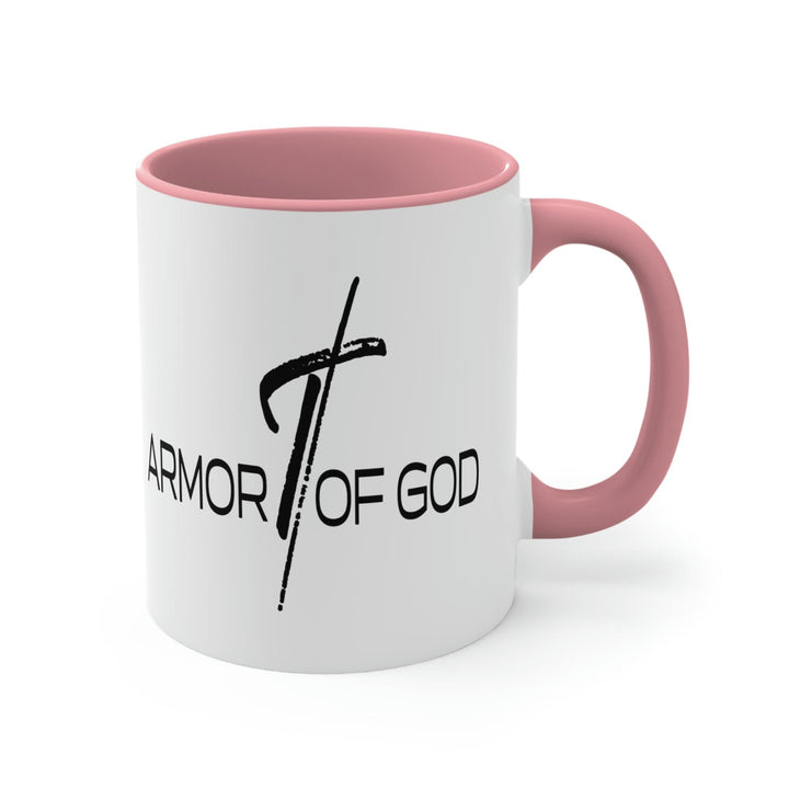 Two-tone Accent Ceramic Mug 11oz Armor of God Scripture Quote Bible Verse Print