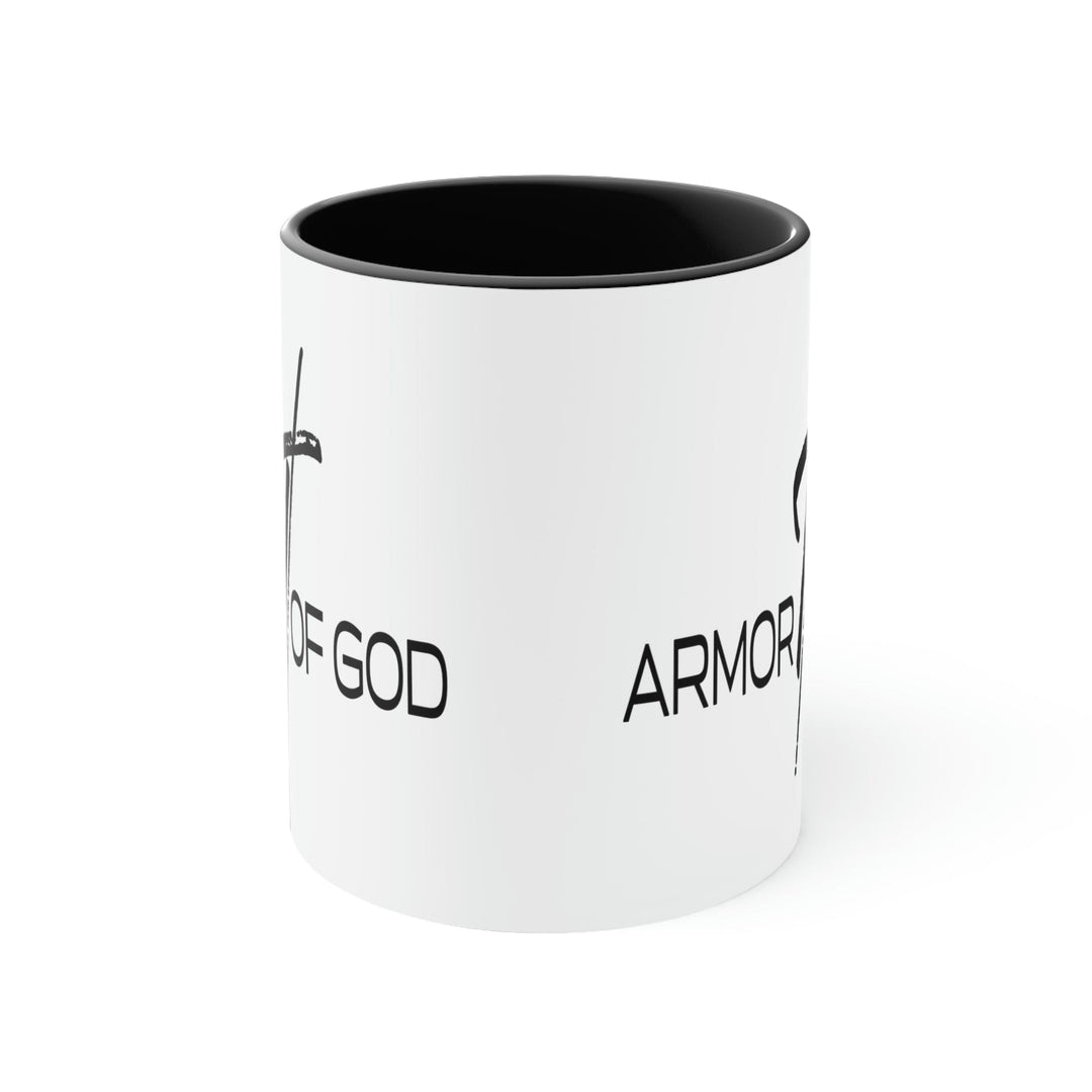 Two-tone Accent Ceramic Mug 11oz Armor of God Scripture Quote Bible Verse Print